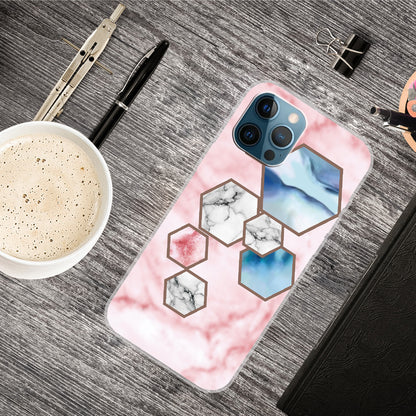 Multi-Color Marble Pattern Flexible TPU Back Shell for iPhone 13 Pro Max 6.7 inch