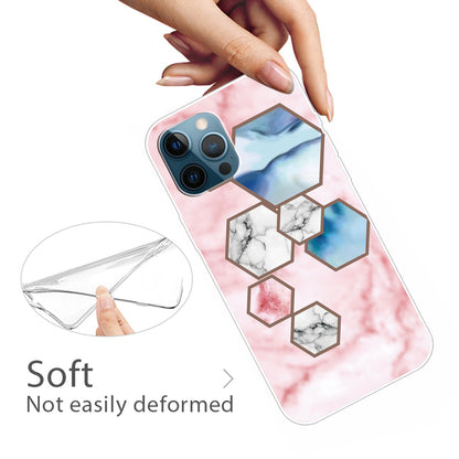 Multi-Color Marble Pattern Flexible TPU Back Shell for iPhone 13 Pro Max 6.7 inch