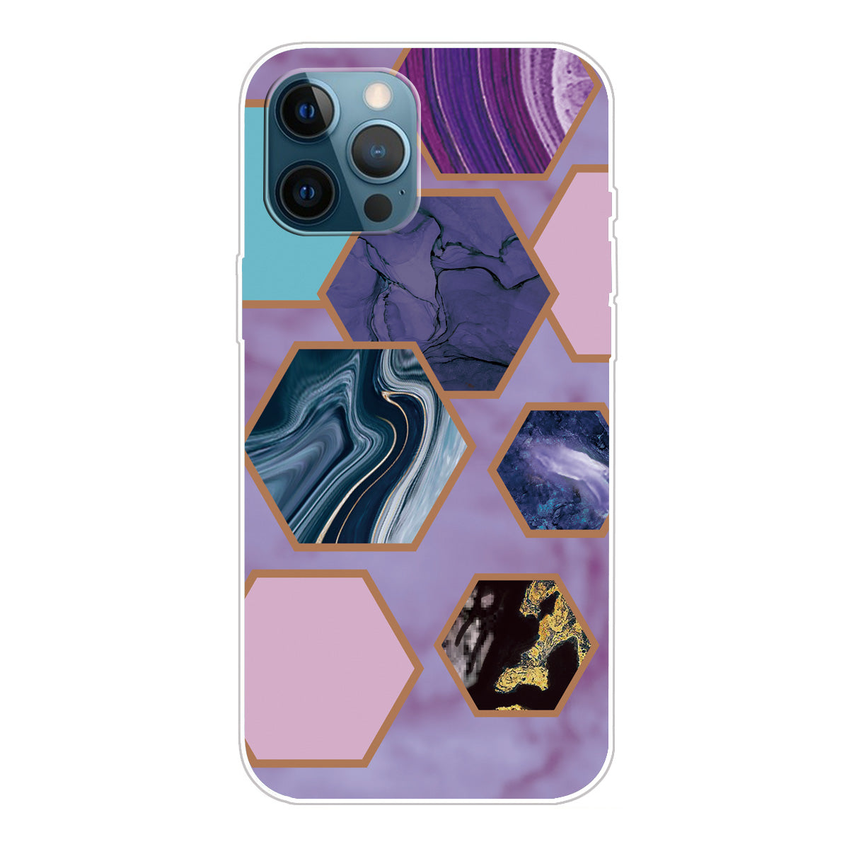 Multi-Color Marble Pattern Flexible TPU Back Shell for iPhone 13 Pro Max 6.7 inch