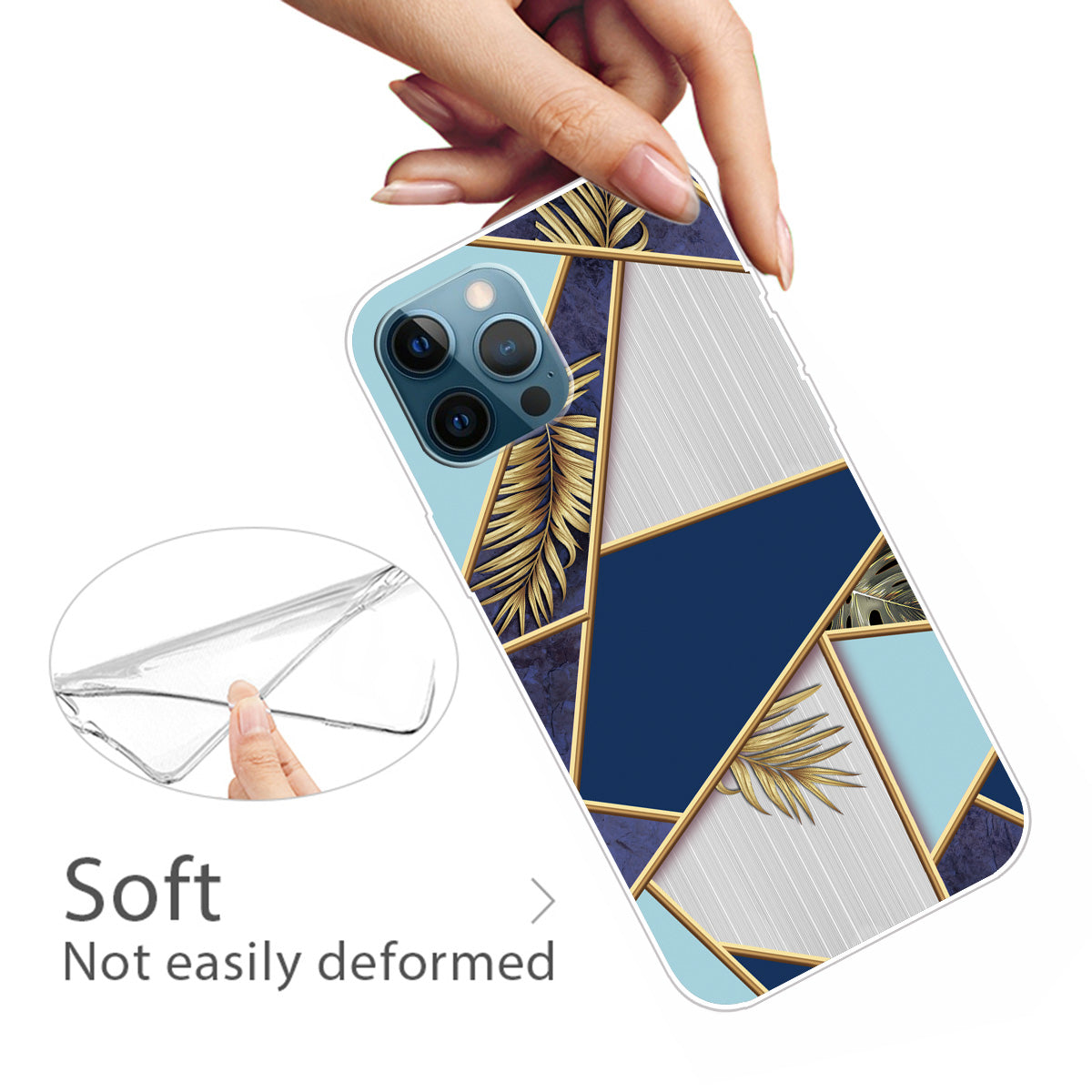 Multi-Color Marble Pattern Flexible TPU Back Shell for iPhone 13 Pro Max 6.7 inch