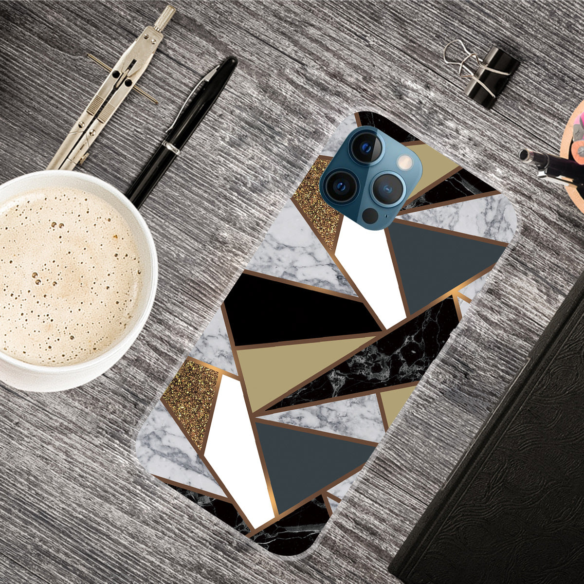 Abstract Marble Pattern Flexible TPU Back Shell for iPhone 13 Pro 6.1 inch
