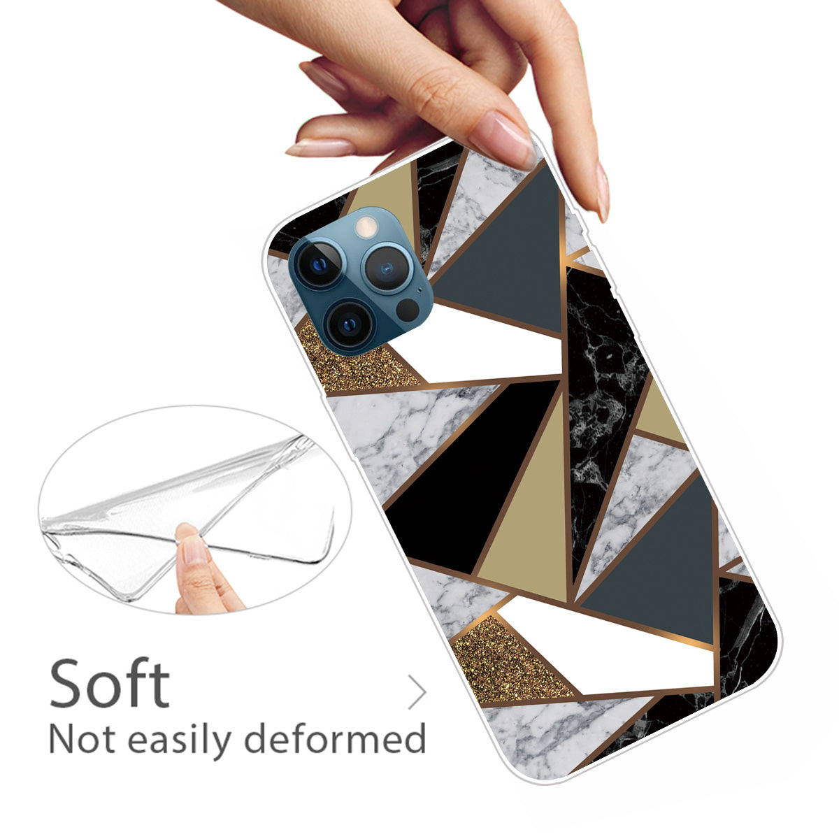 Abstract Marble Pattern Flexible TPU Back Shell for iPhone 13 Pro 6.1 inch
