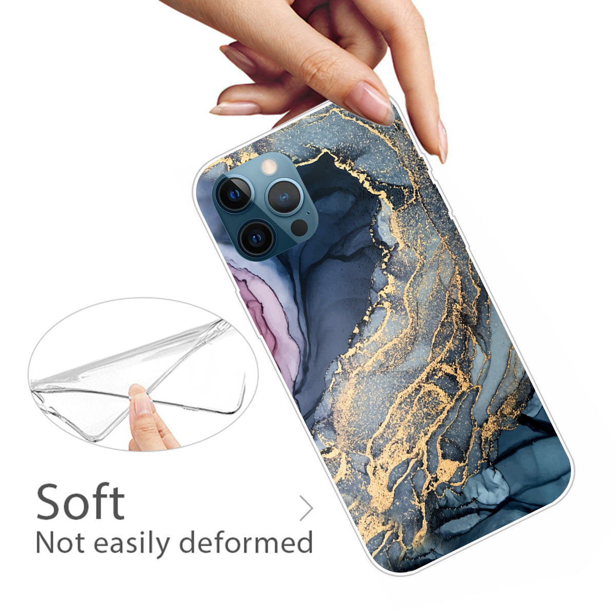 Abstract Marble Pattern Flexible TPU Back Shell for iPhone 13 Pro 6.1 inch