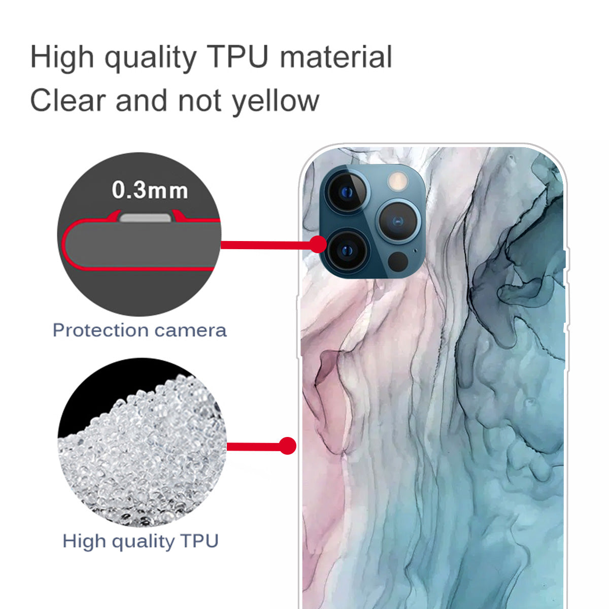 Abstract Marble Pattern Design TPU Back Shell for iPhone 13 Pro Max 6.7 inch