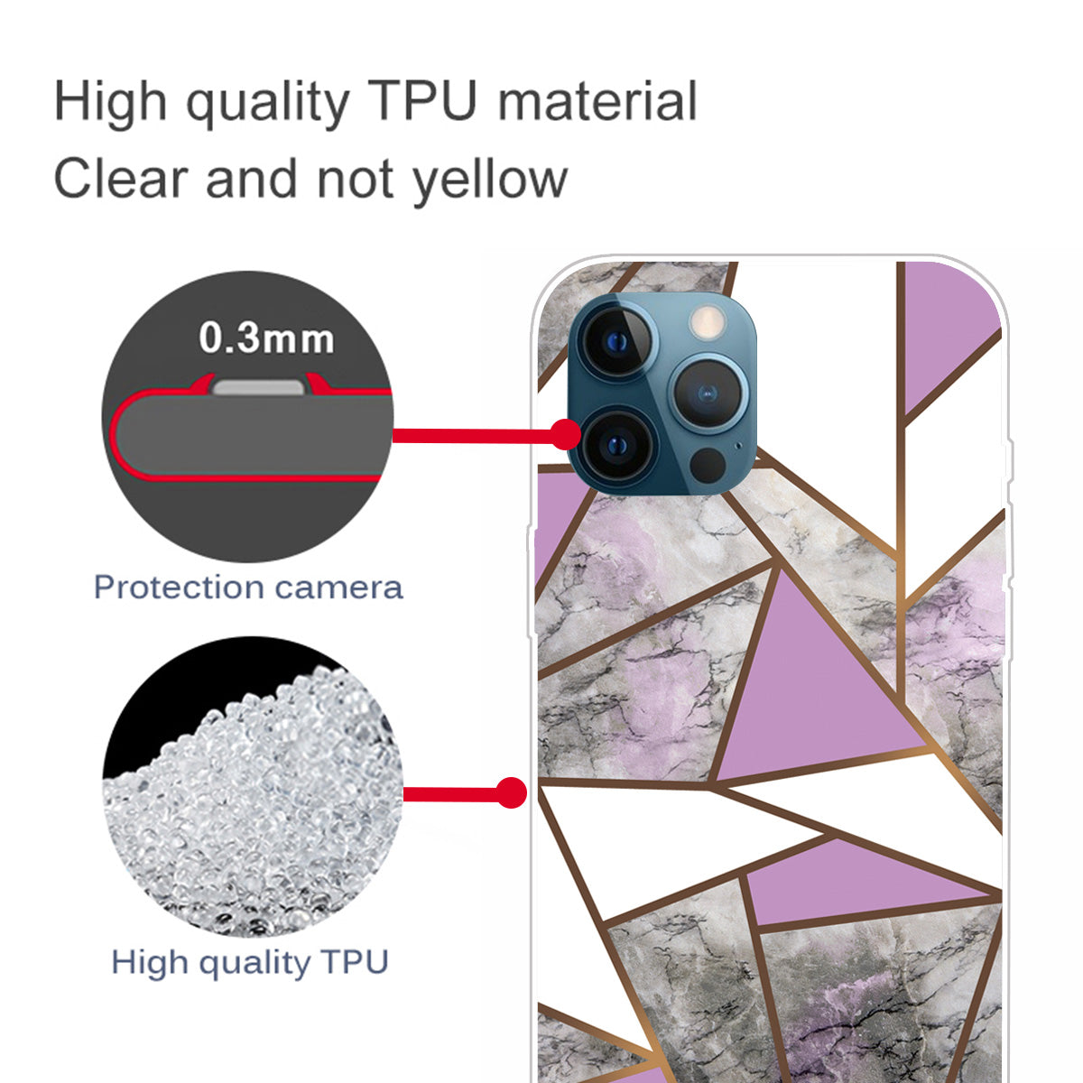 Abstract Marble Pattern Design TPU Back Shell for iPhone 13 Pro Max 6.7 inch