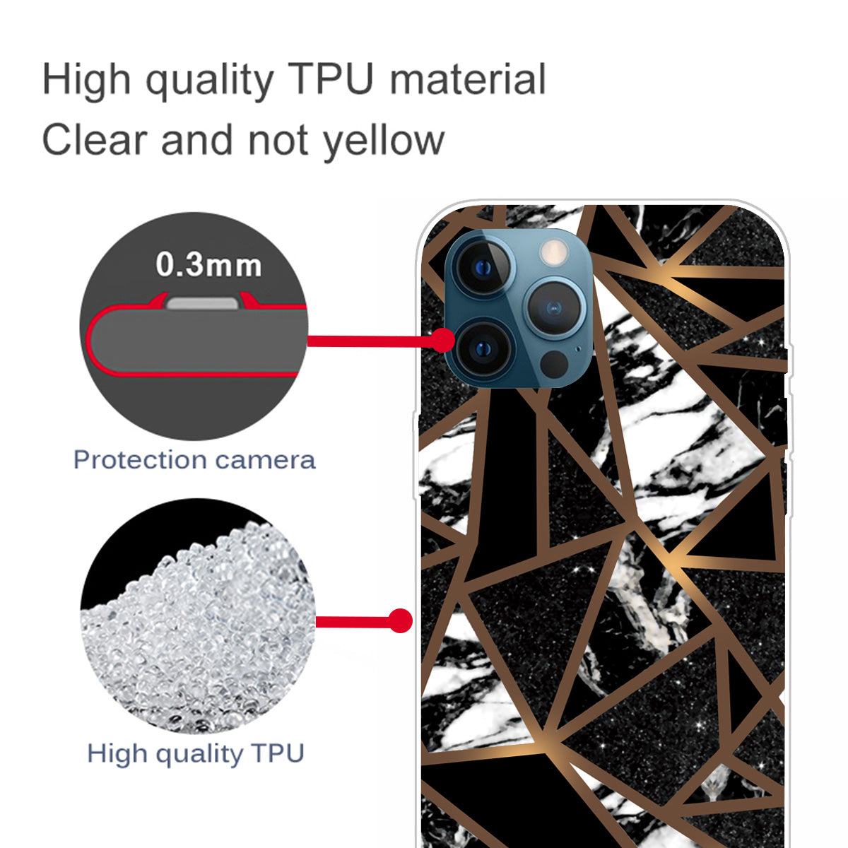 Abstract Marble Pattern Design TPU Back Shell for iPhone 13 Pro Max 6.7 inch