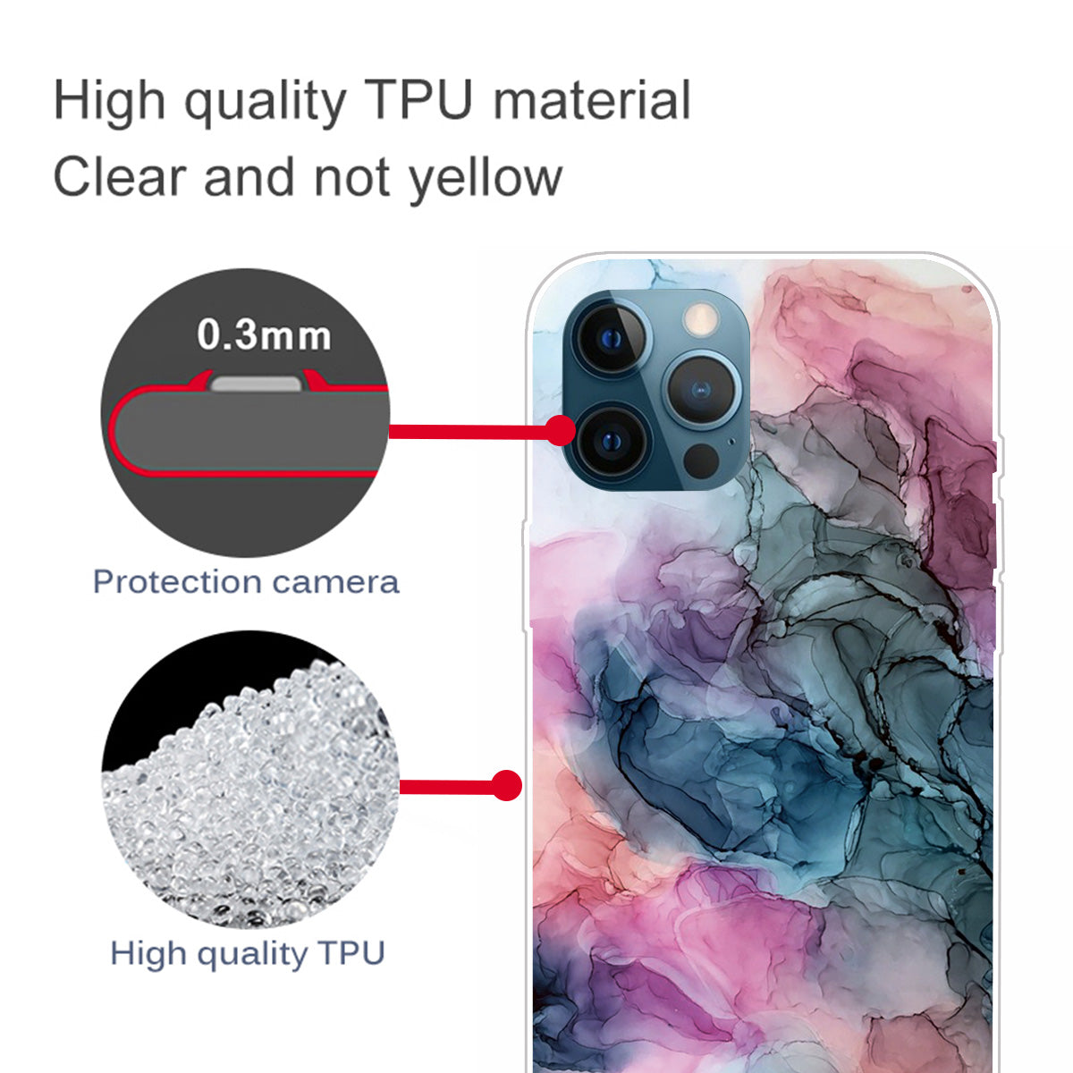 Abstract Marble Pattern Design TPU Back Shell for iPhone 13 Pro Max 6.7 inch