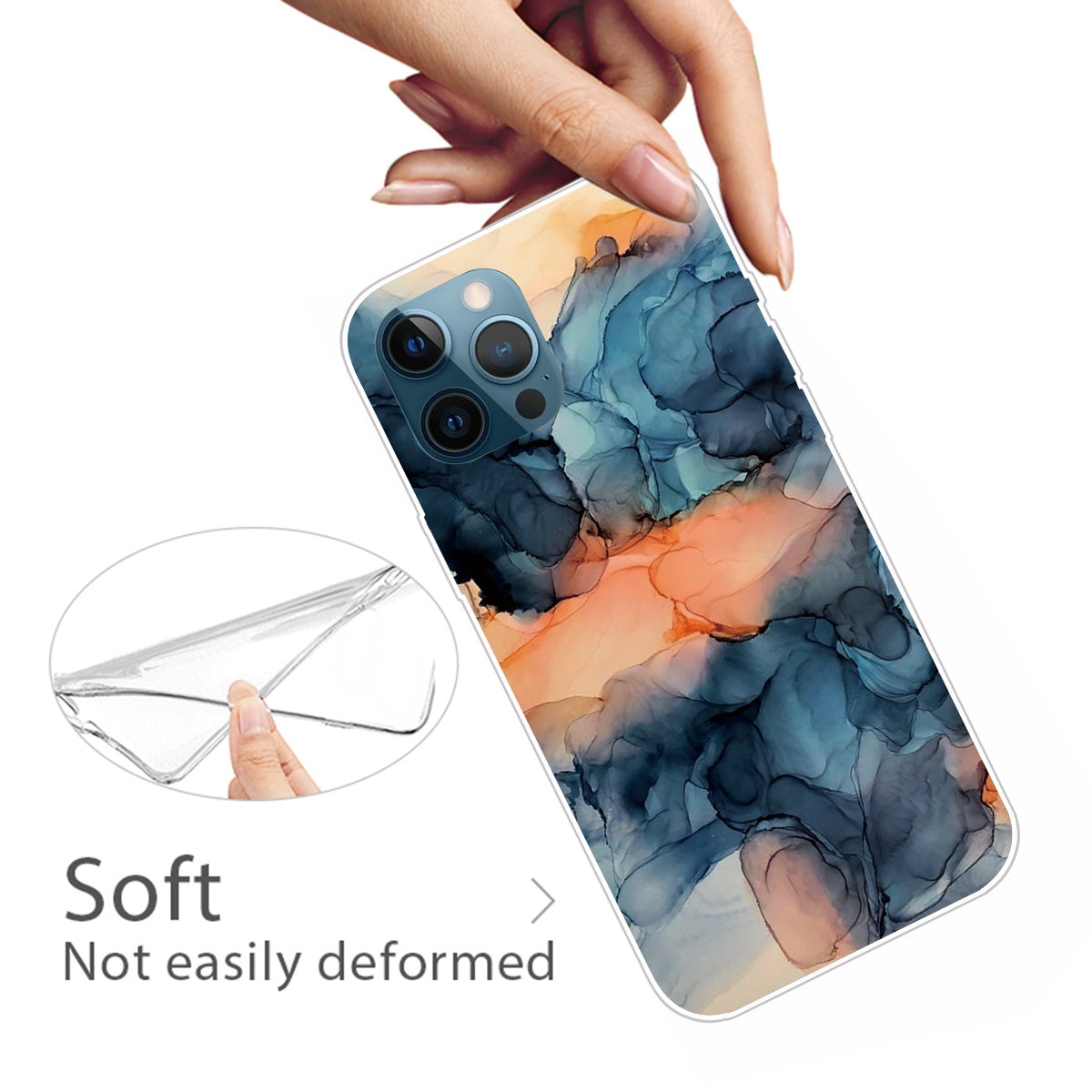 Abstract Marble Pattern Design TPU Back Shell for iPhone 13 Pro Max 6.7 inch