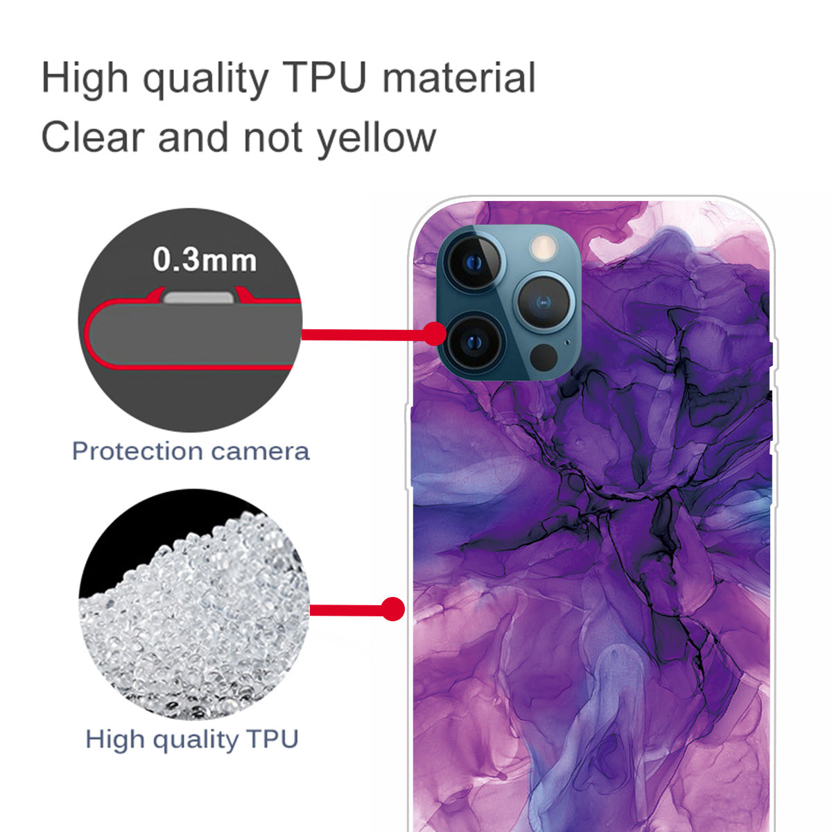 Abstract Marble Pattern Design TPU Back Shell for iPhone 13 Pro Max 6.7 inch