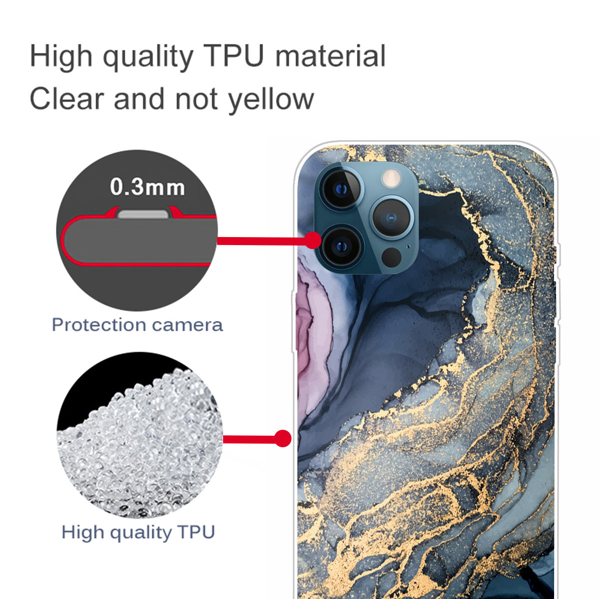 Abstract Marble Pattern Design TPU Back Shell for iPhone 13 Pro Max 6.7 inch