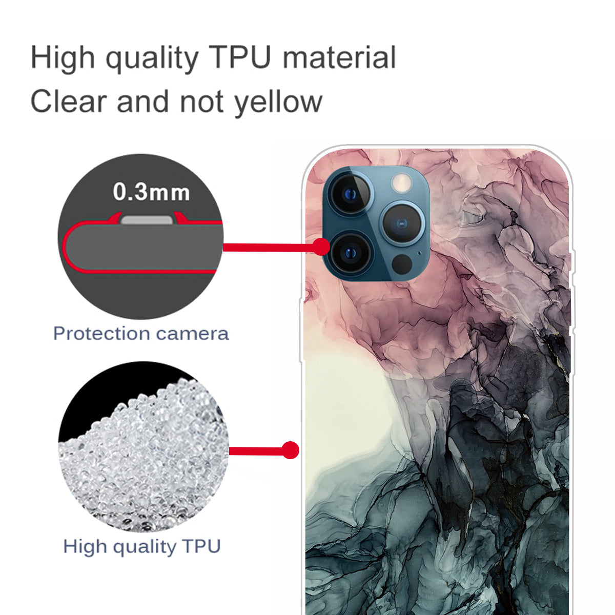Abstract Marble Pattern Design TPU Back Shell for iPhone 13 Pro Max 6.7 inch