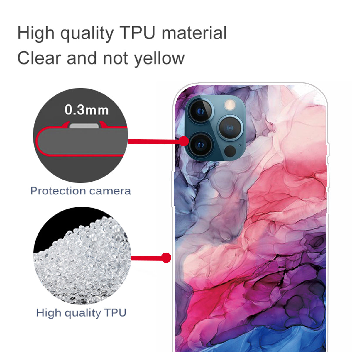 Abstract Marble Pattern Design TPU Back Shell for iPhone 13 Pro Max 6.7 inch