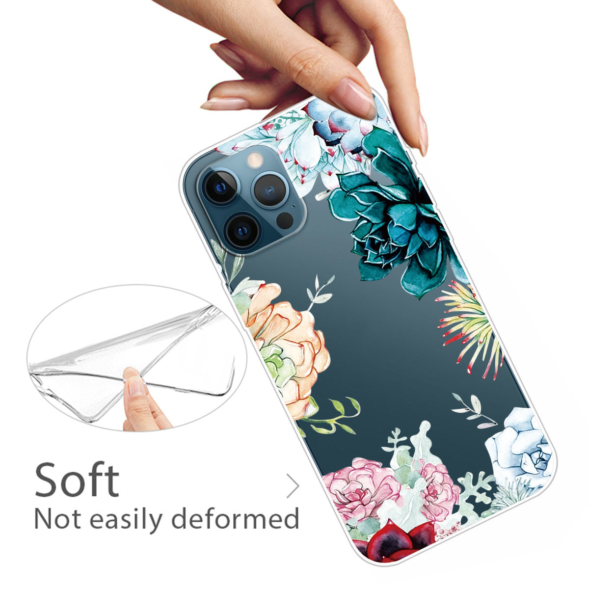 Clear Cute Pattern Printing Design Slim Lightweight Protective Bumper Cover for iPhone 13 Pro Max 6.7 inch