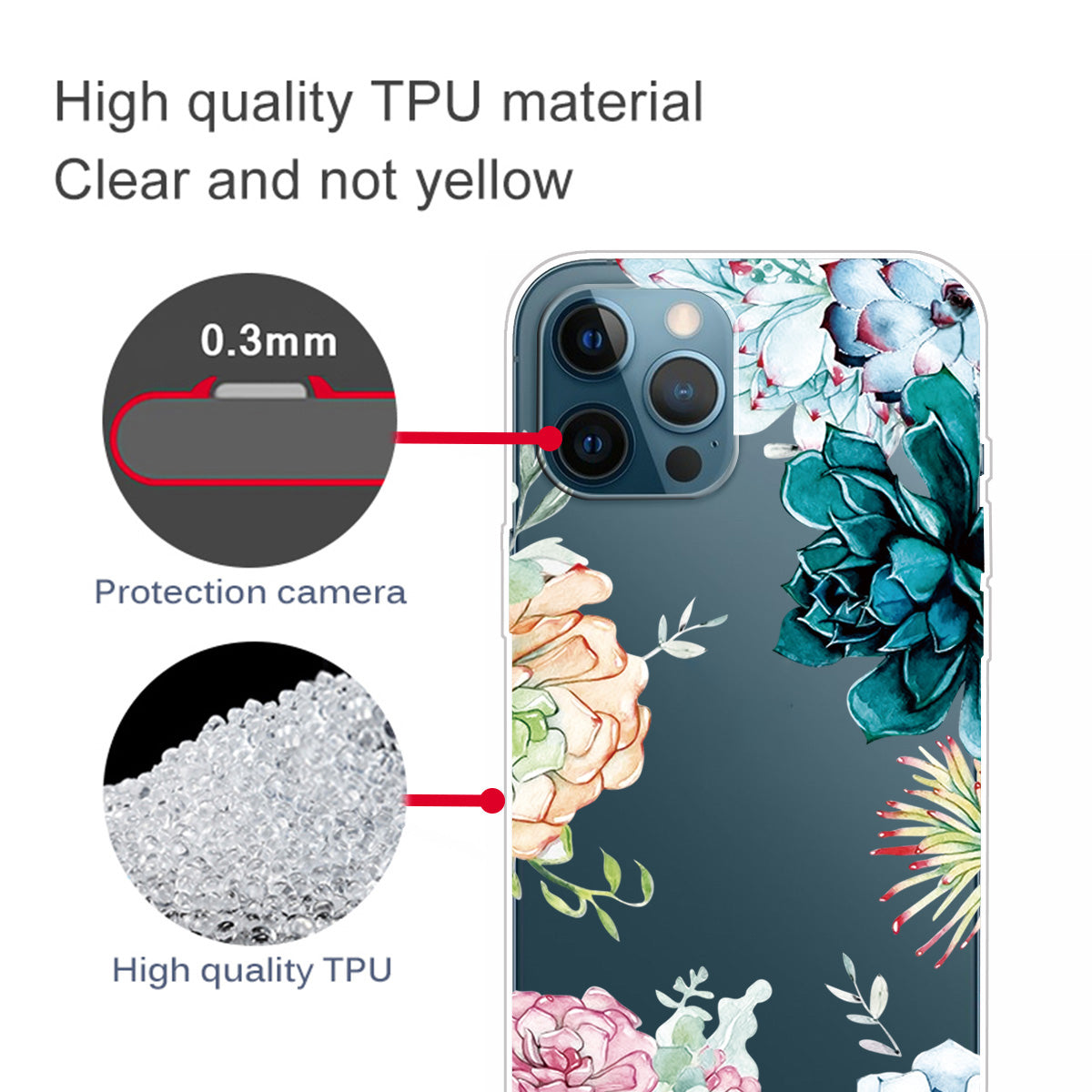 Clear Cute Pattern Printing Design Slim Lightweight Protective Bumper Cover for iPhone 13 Pro Max 6.7 inch