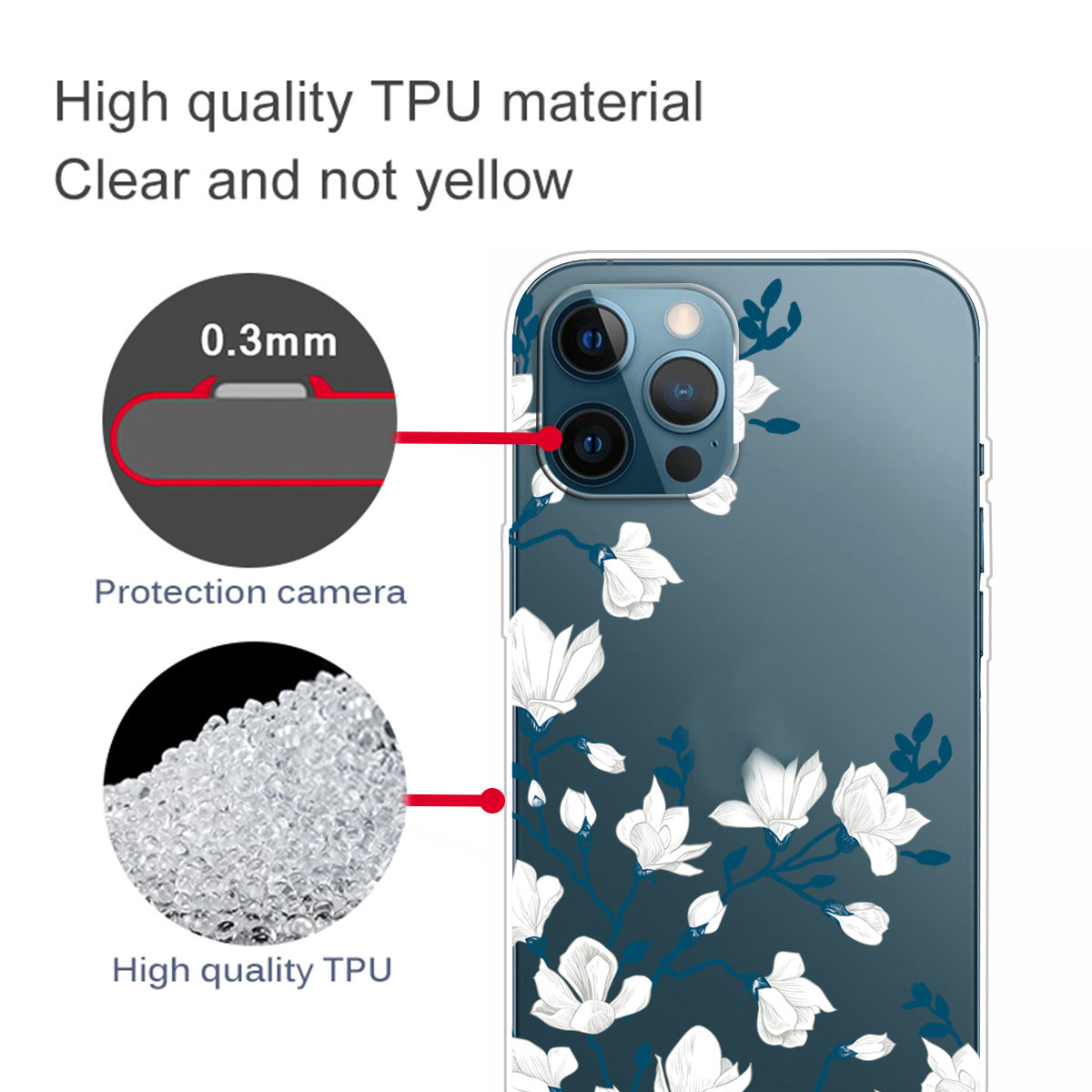 Clear Cute Pattern Printing Design Slim Lightweight Protective Bumper Cover for iPhone 13 Pro Max 6.7 inch