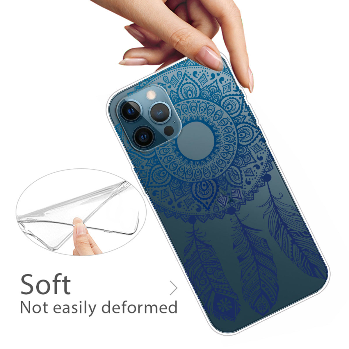 Clear Cute Pattern Printing Design Slim Lightweight Protective Bumper Cover for iPhone 13 Pro Max 6.7 inch
