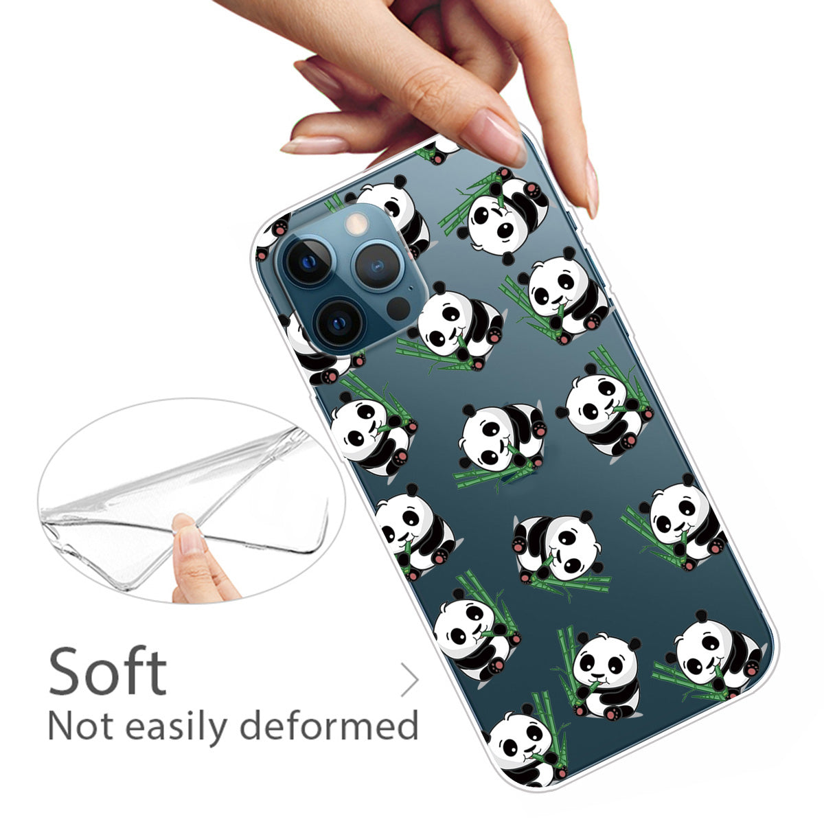 Clear Cute Pattern Printing Design Slim Lightweight Protective Bumper Cover for iPhone 13 Pro Max 6.7 inch