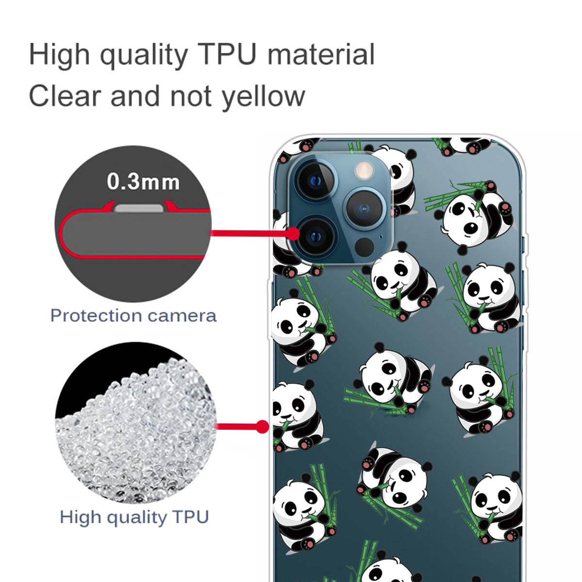 Clear Cute Pattern Printing Design Slim Lightweight Protective Bumper Cover for iPhone 13 Pro Max 6.7 inch