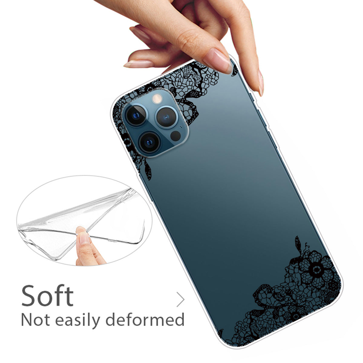 Clear Cute Pattern Printing Design Slim Lightweight Protective Bumper Cover for iPhone 13 Pro Max 6.7 inch