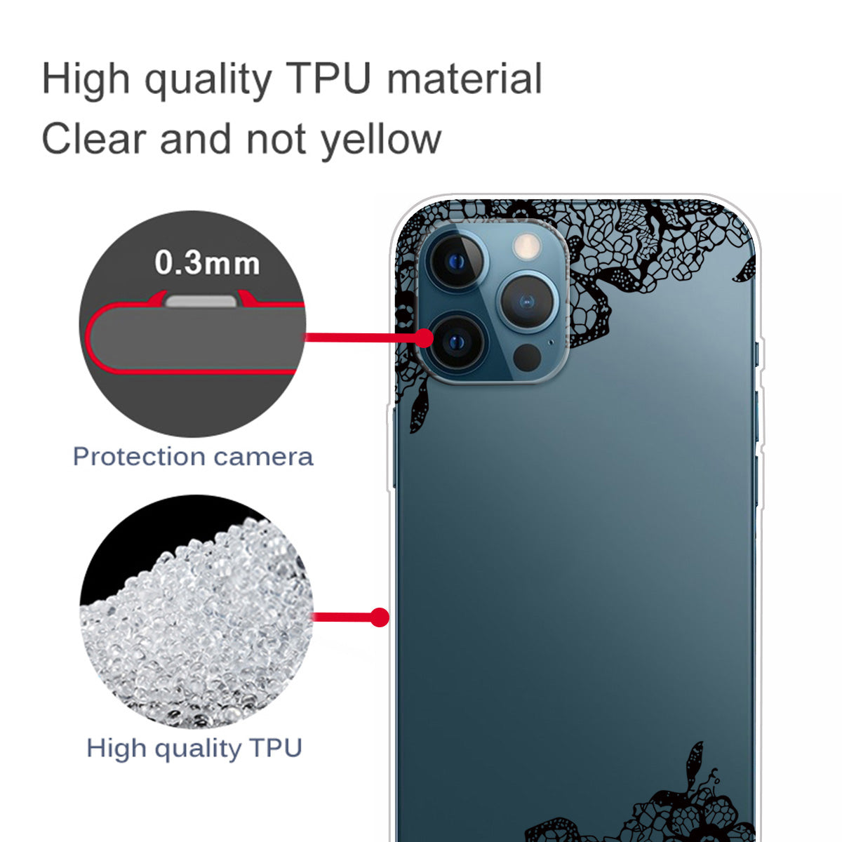 Clear Cute Pattern Printing Design Slim Lightweight Protective Bumper Cover for iPhone 13 Pro Max 6.7 inch