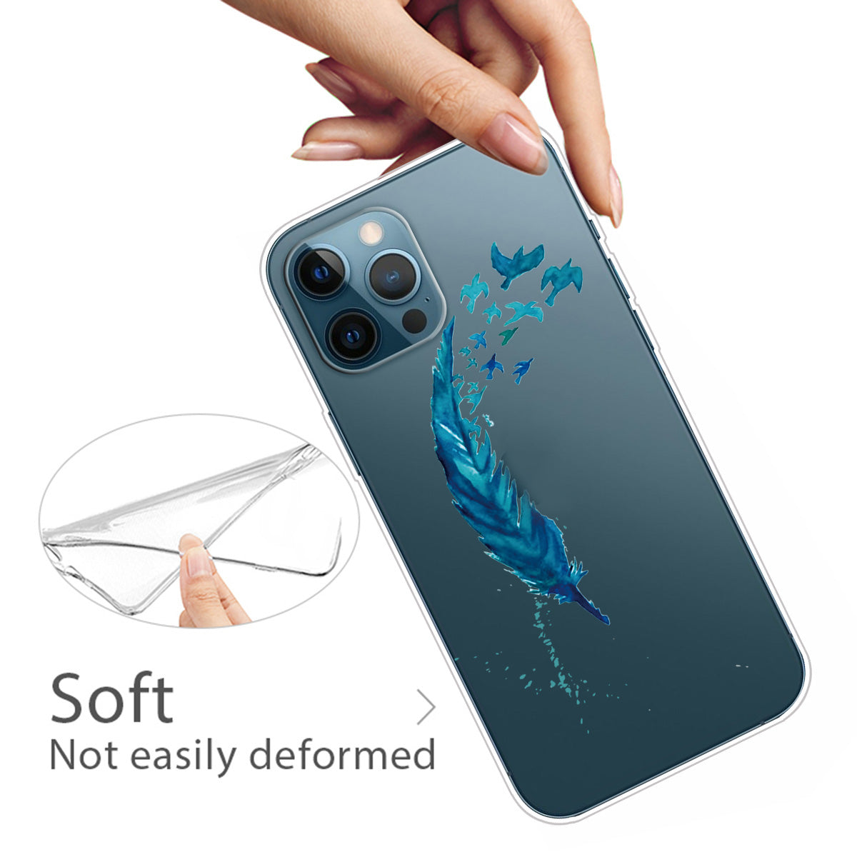Clear Cute Pattern Printing Design Slim Lightweight Protective Bumper Cover for iPhone 13 Pro Max 6.7 inch