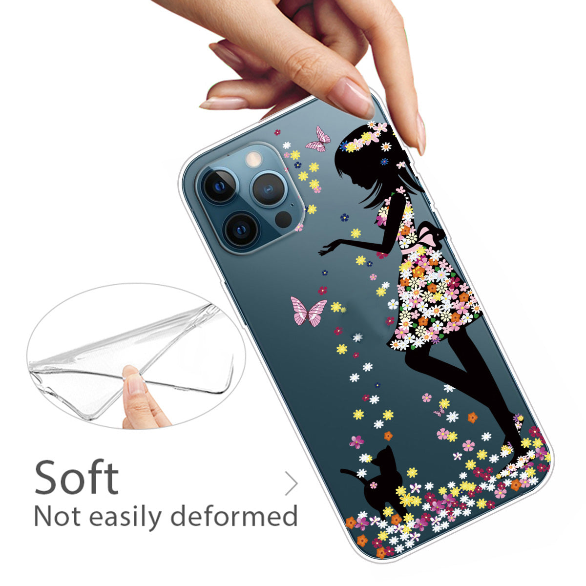 Clear Cute Pattern Printing Design Slim Lightweight Protective Bumper Cover for iPhone 13 Pro Max 6.7 inch