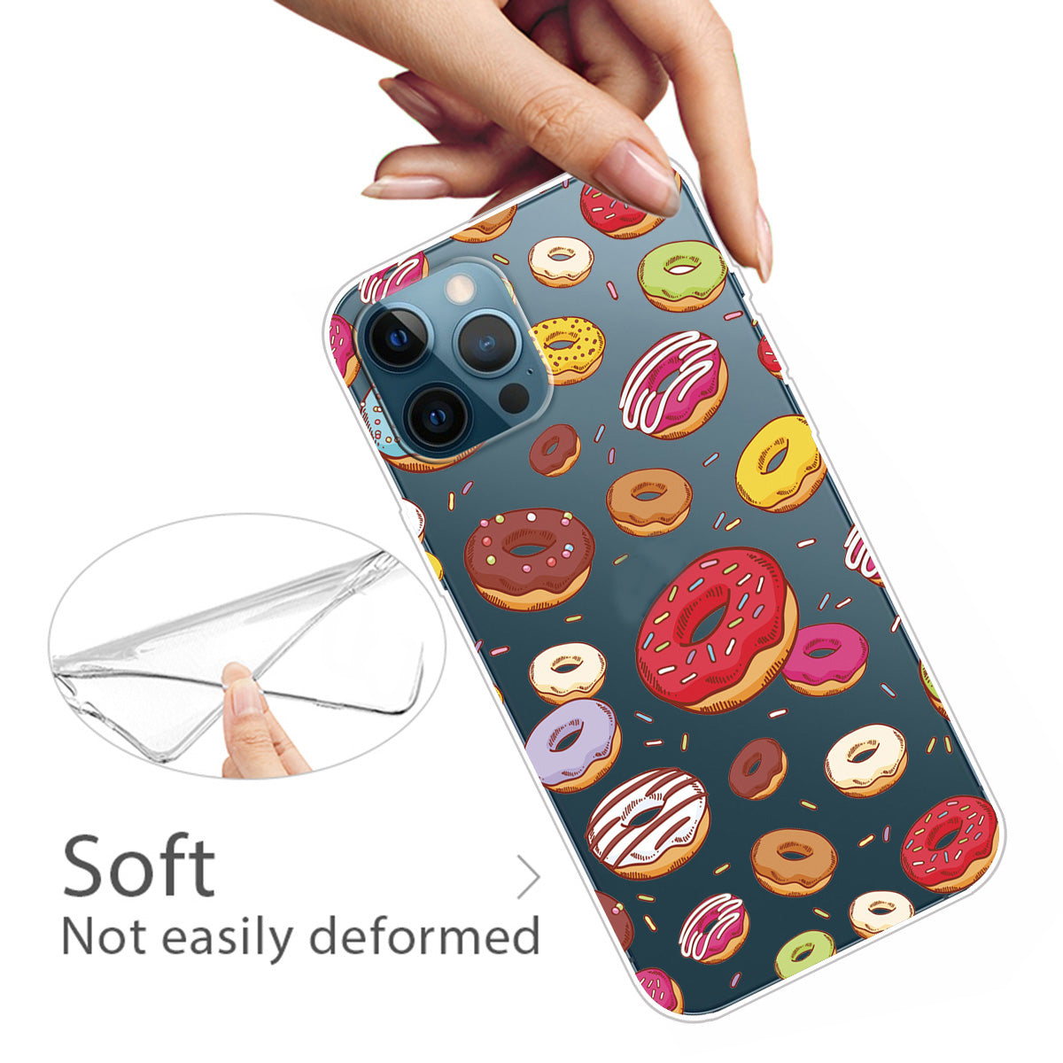 Clear Cute Pattern Printing Design Slim Lightweight Protective Bumper Cover for iPhone 13 Pro Max 6.7 inch