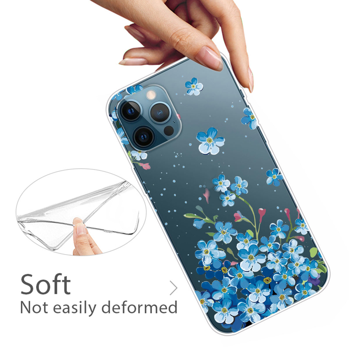 Clear Cute Pattern Printing Design Slim Lightweight Protective Bumper Cover for iPhone 13 Pro Max 6.7 inch