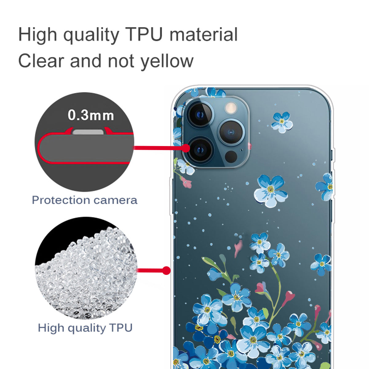 Clear Cute Pattern Printing Design Slim Lightweight Protective Bumper Cover for iPhone 13 Pro Max 6.7 inch