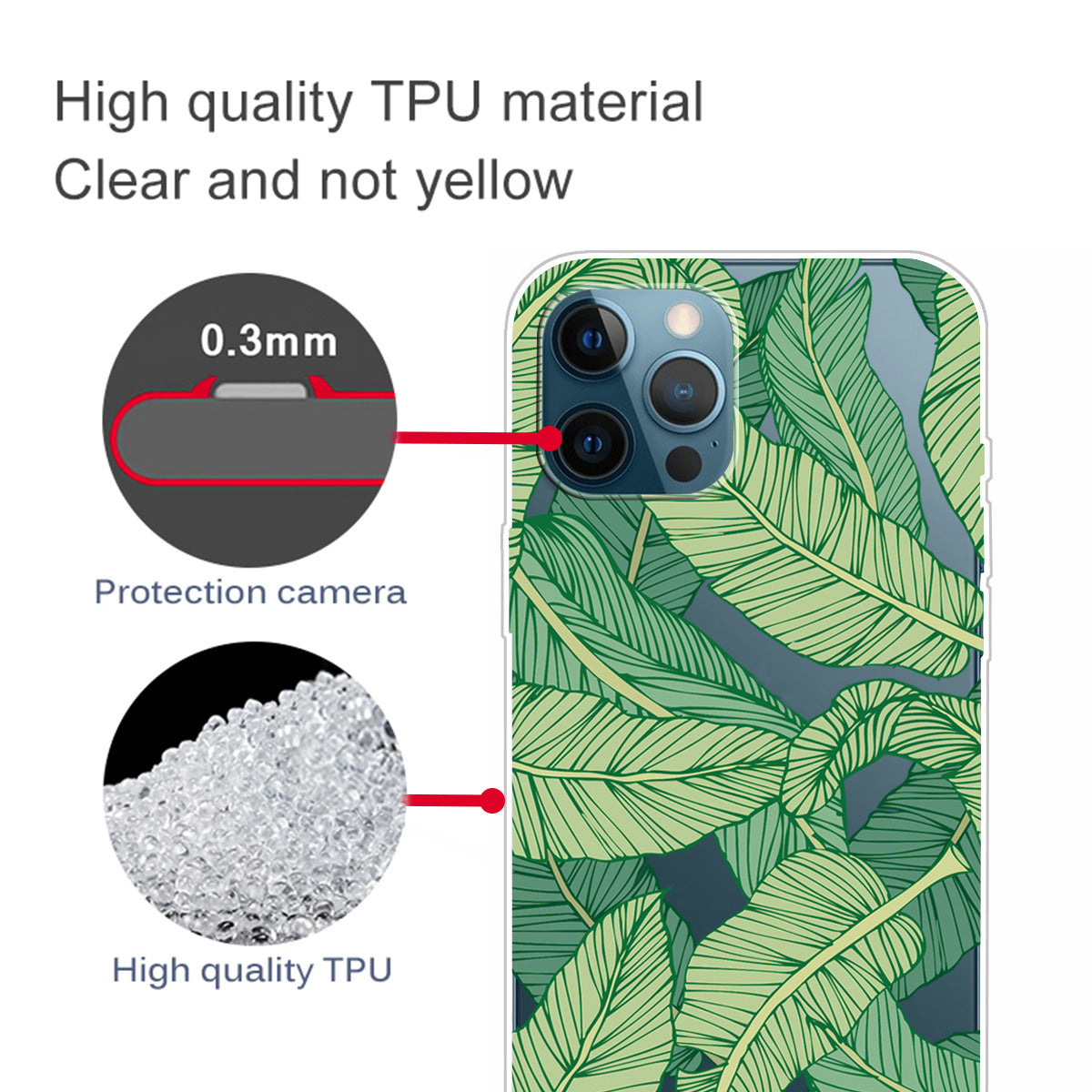 Clear Cute Pattern Printing Design Slim Lightweight Protective Bumper Cover for iPhone 13 Pro Max 6.7 inch