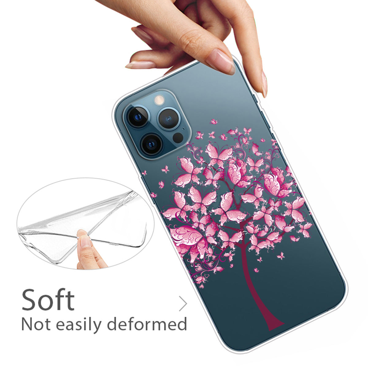 Clear Cute Pattern Printing Design Slim Lightweight Protective Bumper Cover for iPhone 13 Pro Max 6.7 inch