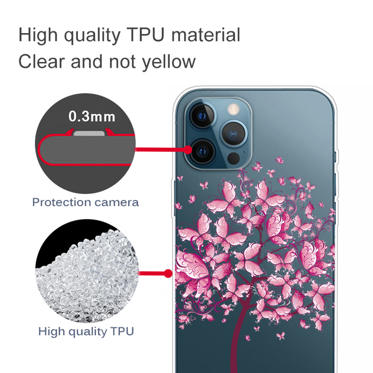 Clear Cute Pattern Printing Design Slim Lightweight Protective Bumper Cover for iPhone 13 Pro Max 6.7 inch