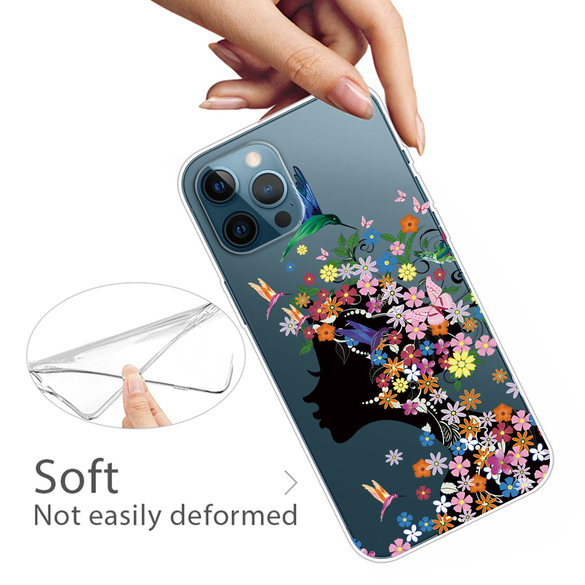 Clear Cute Pattern Printing Design Slim Lightweight Protective Bumper Cover for iPhone 13 Pro Max 6.7 inch