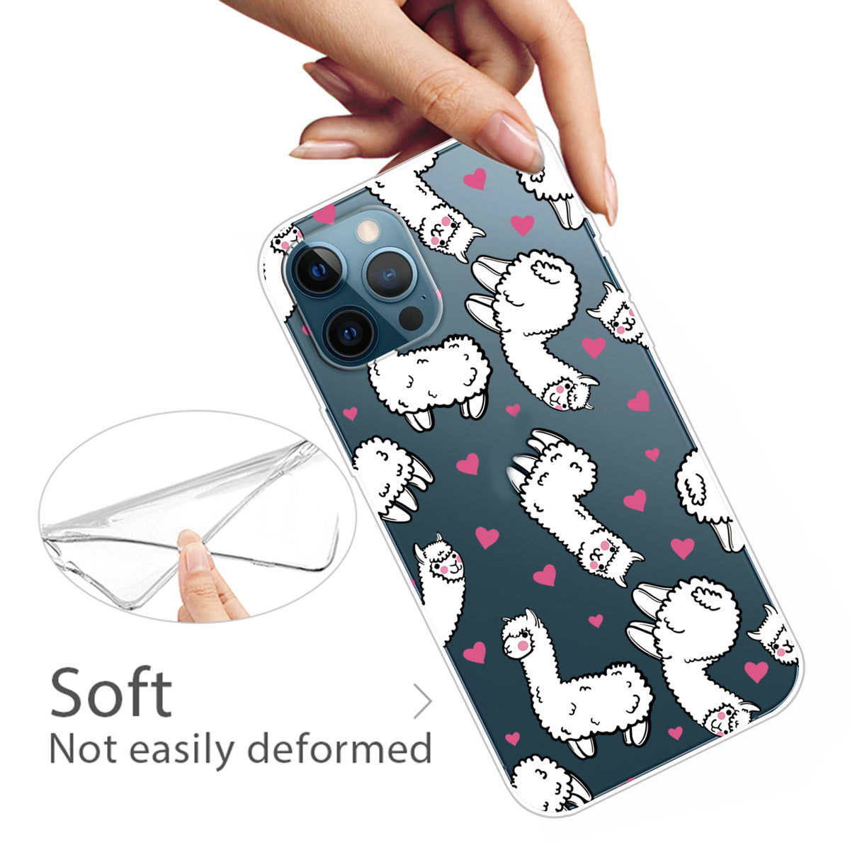 Clear Cute Pattern Printing Design Slim Lightweight Protective Bumper Cover for iPhone 13 Pro Max 6.7 inch