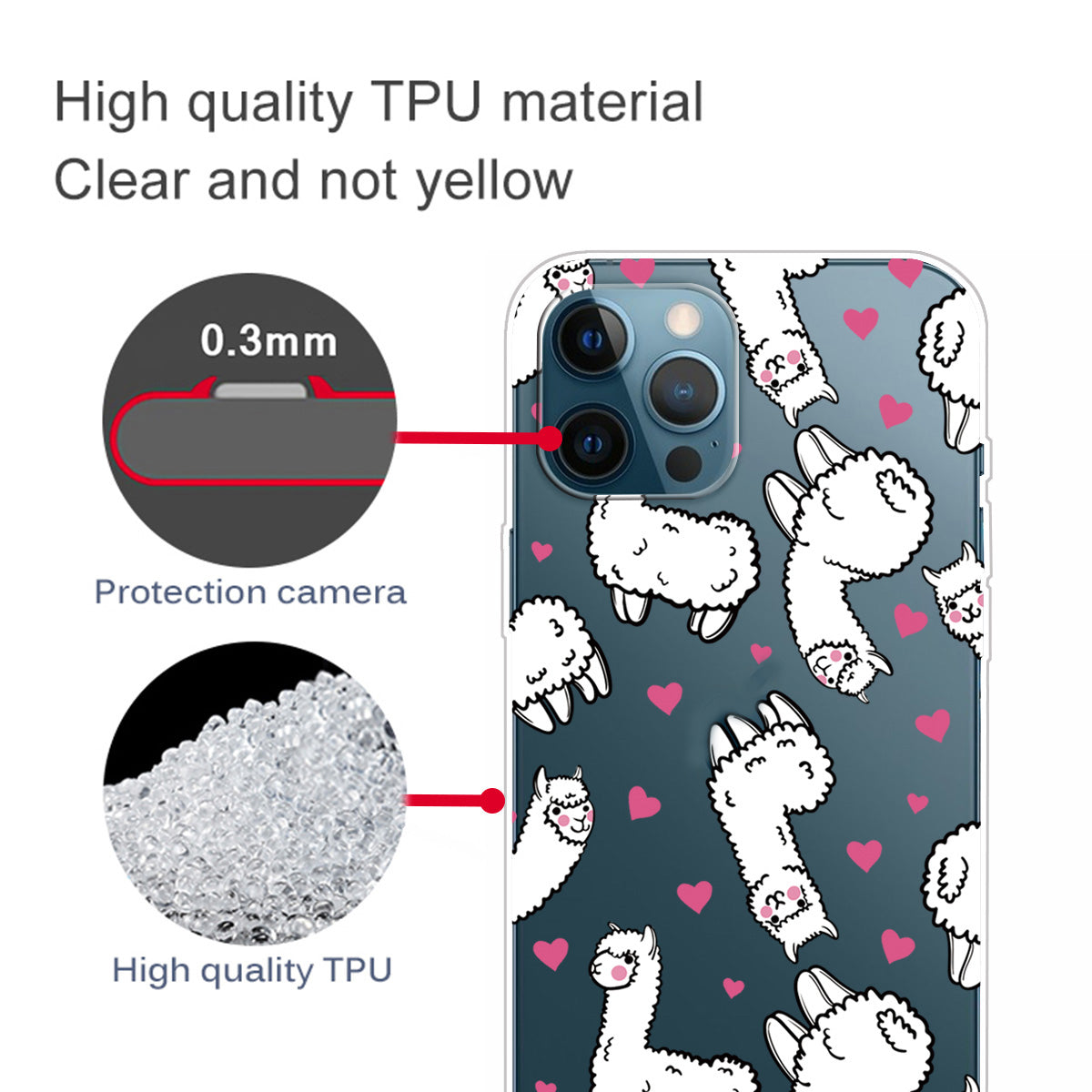 Clear Cute Pattern Printing Design Slim Lightweight Protective Bumper Cover for iPhone 13 Pro Max 6.7 inch
