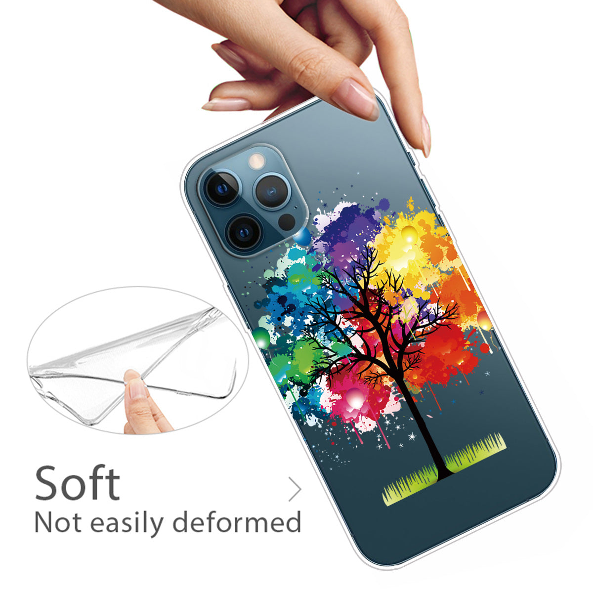 Clear Cute Pattern Printing Design Slim Lightweight Protective Bumper Cover for iPhone 13 Pro Max 6.7 inch