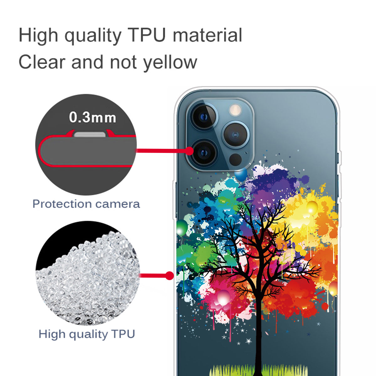 Clear Cute Pattern Printing Design Slim Lightweight Protective Bumper Cover for iPhone 13 Pro Max 6.7 inch