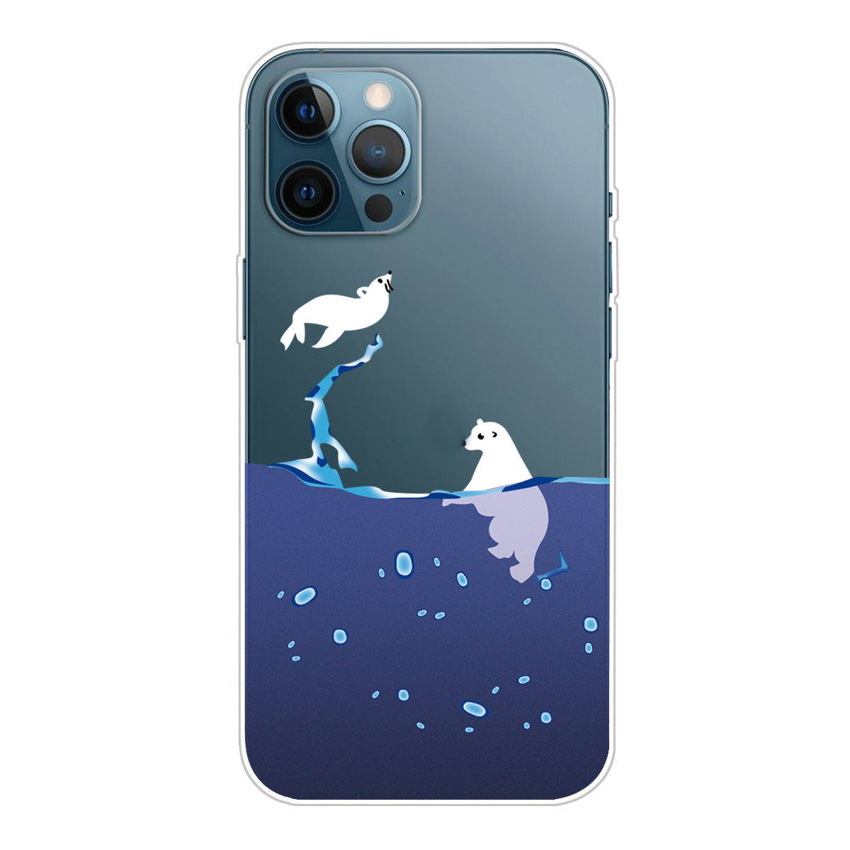 Slim Clear Pattern Printing Soft TPU Back Phone Protective Cover Case for iPhone 13 Pro 6.1 inch