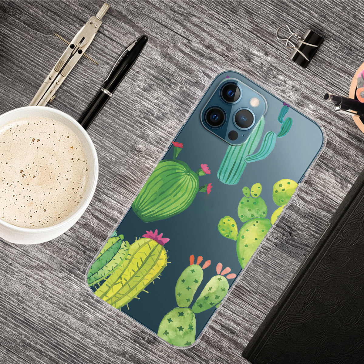 Slim Clear Pattern Printing Soft TPU Back Phone Protective Cover Case for iPhone 13 Pro 6.1 inch