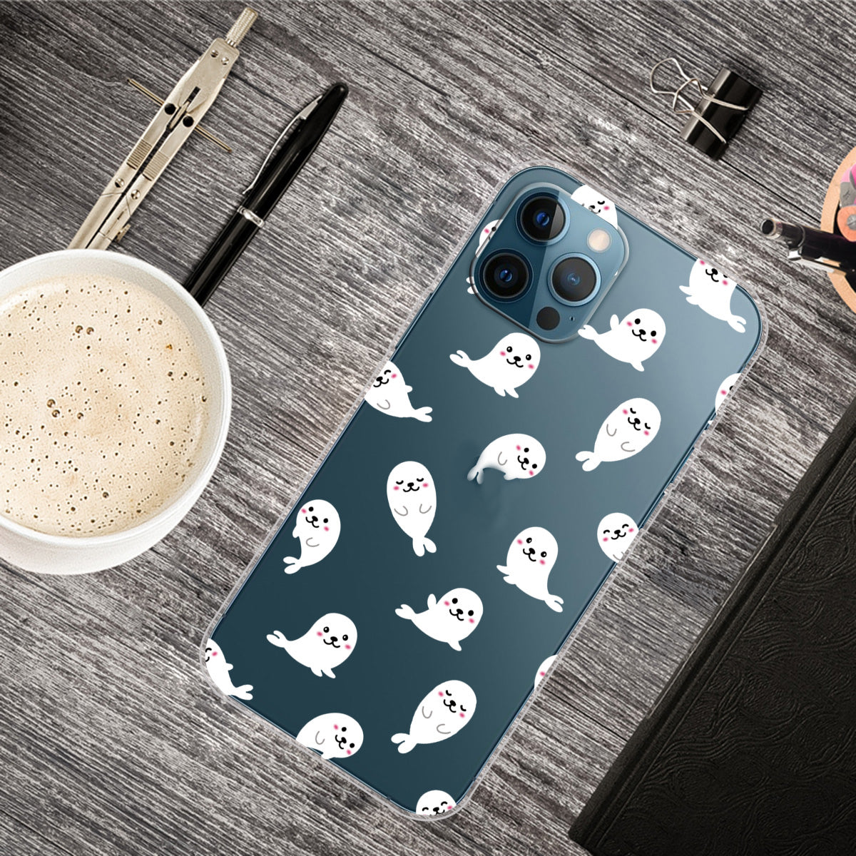 Slim Clear Pattern Printing Soft TPU Back Phone Protective Cover Case for iPhone 13 Pro 6.1 inch