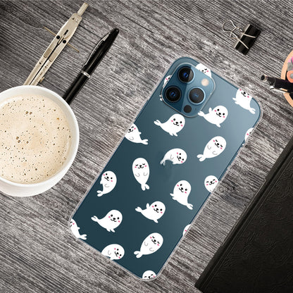 Slim Clear Pattern Printing Soft TPU Back Phone Protective Cover Case for iPhone 13 Pro 6.1 inch