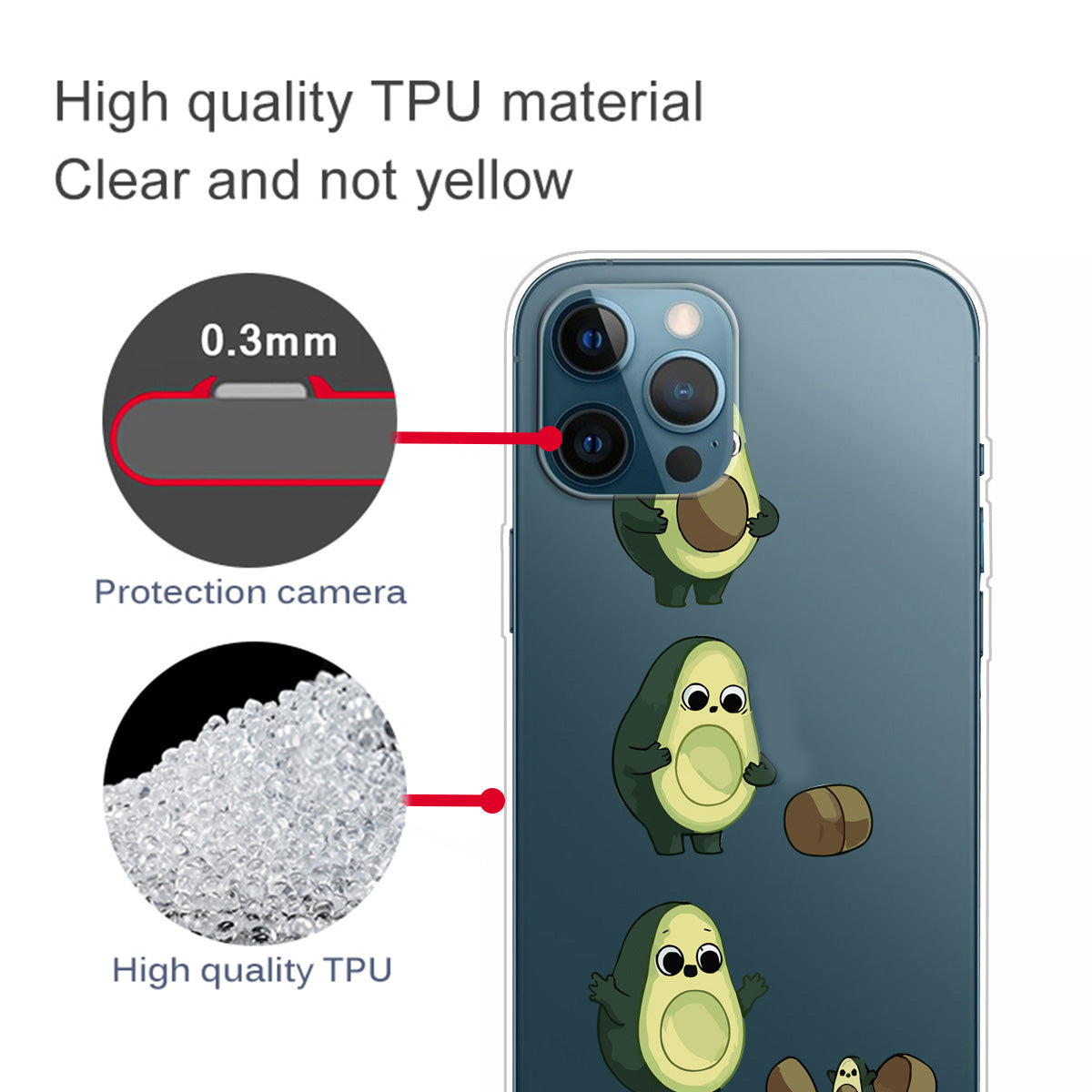 Ultra Slim Pattern Printing Flexible Light Weight TPU Protective Case for iPhone 13 Pro Max 6.7 inch
