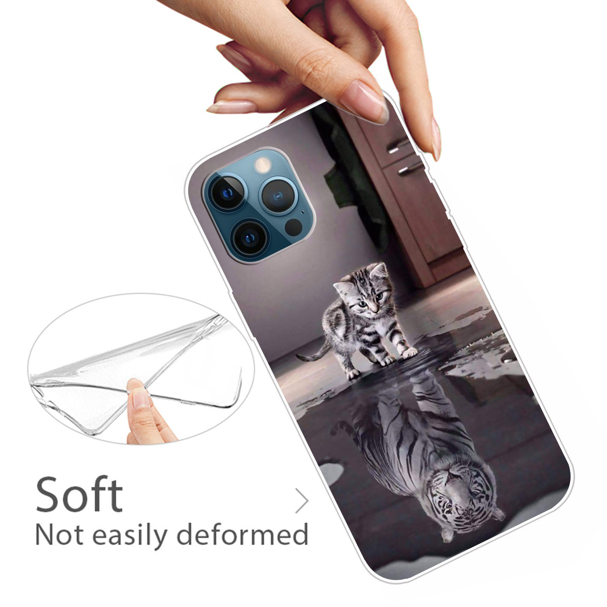 Ultra Slim Pattern Printing Flexible Light Weight TPU Protective Case for iPhone 13 Pro Max 6.7 inch