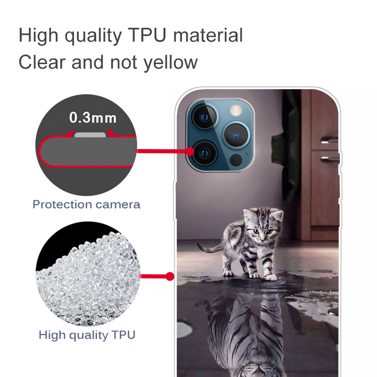 Ultra Slim Pattern Printing Flexible Light Weight TPU Protective Case for iPhone 13 Pro Max 6.7 inch