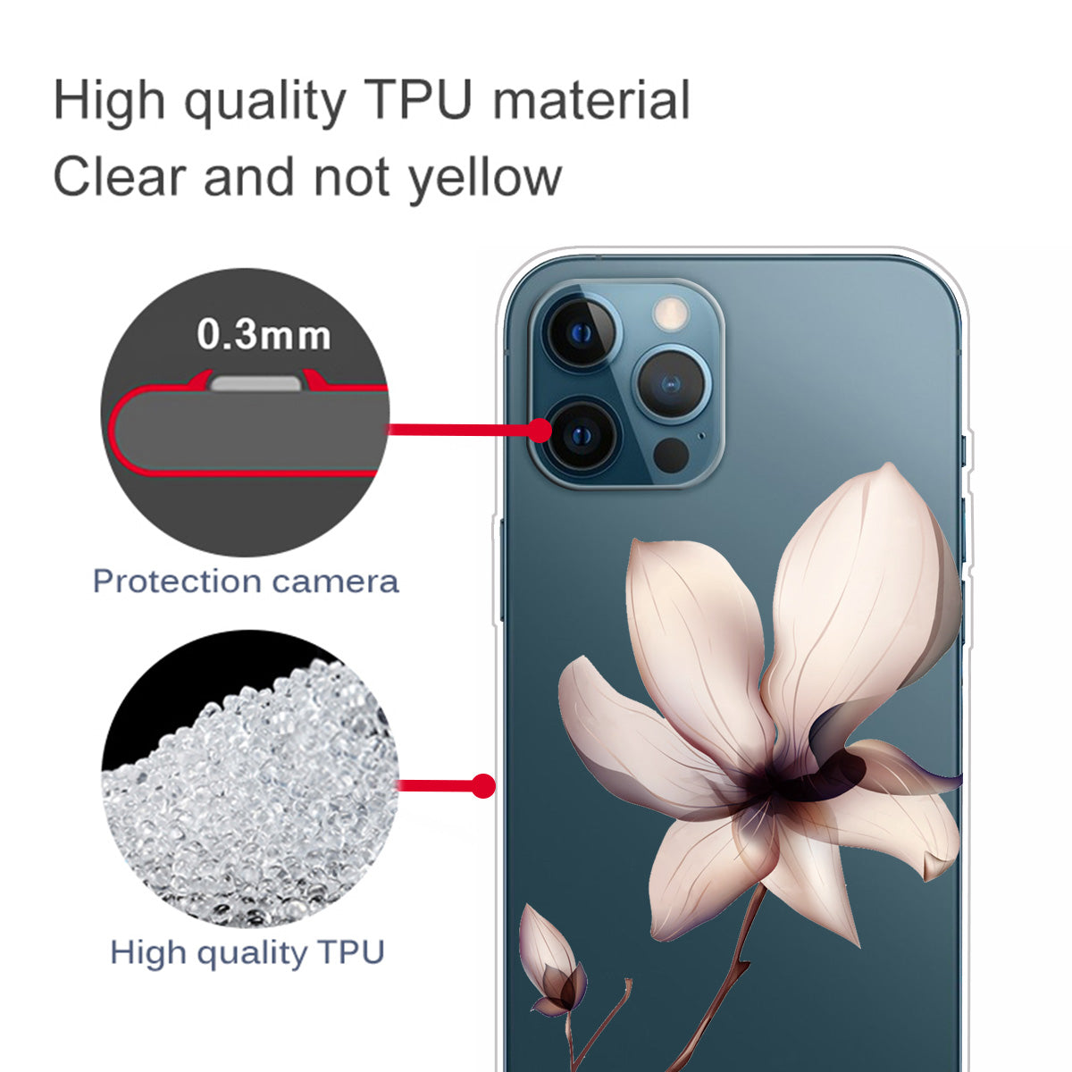 Ultra Slim Pattern Printing Flexible Light Weight TPU Protective Case for iPhone 13 Pro Max 6.7 inch