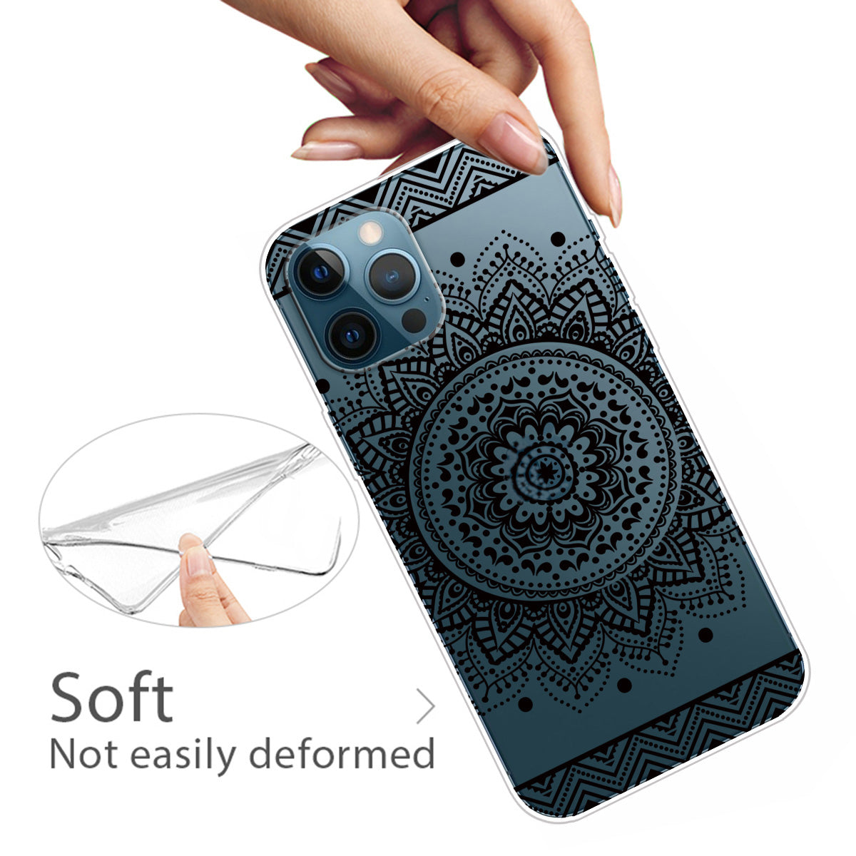 Ultra Slim Pattern Printing Flexible Light Weight TPU Protective Case for iPhone 13 Pro Max 6.7 inch