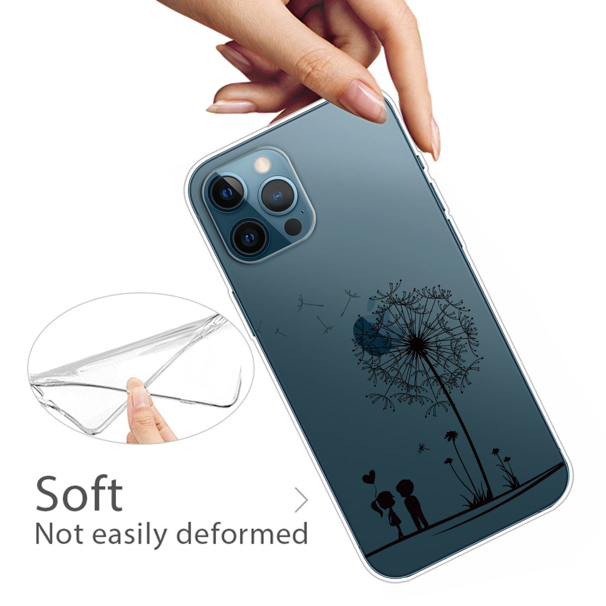 Ultra Slim Pattern Printing Flexible Light Weight TPU Protective Case for iPhone 13 Pro Max 6.7 inch