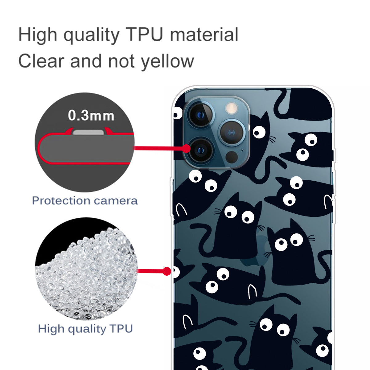 Ultra Slim Pattern Printing Flexible Light Weight TPU Protective Case for iPhone 13 Pro Max 6.7 inch