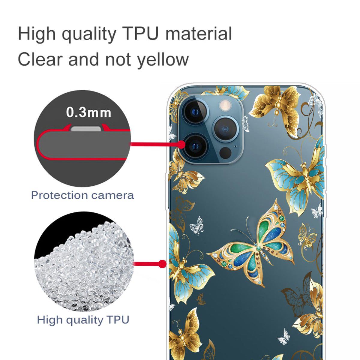 Ultra Slim Pattern Printing Flexible Light Weight TPU Protective Case for iPhone 13 Pro Max 6.7 inch