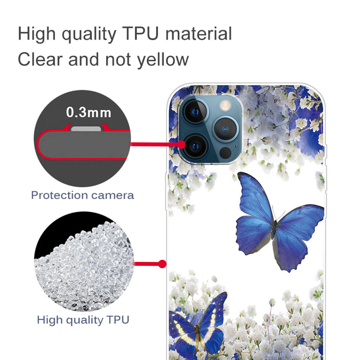Ultra Slim Pattern Printing Flexible Light Weight TPU Protective Case for iPhone 13 Pro Max 6.7 inch